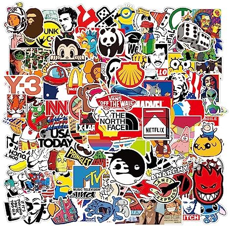 106pcs Random Stickers Pack Adults Teens Kids Waterproof Sticker Decals