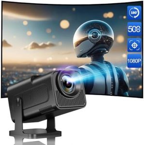 [180°Adjustable Stand]HIPPUS Smart Mini Projector with WiFi and Bluetooth, Full HD 1080P, Auto Keystone,4K Video Portable Ceiling Projector,Wifi 6,Android 11.0 (Black)