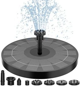 AISITIN 2.5W Solar Bird Bath Fountain Pump, Solar Fountain Pump for Bird Bath with 6 Nozzles, 6.7″ Solar Powered Water Fountain Pump for Garden, Ponds, Pool, Fish Tank, Aquarium and Outdoor