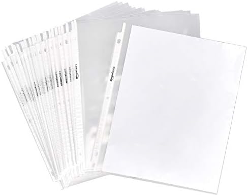 Amazon Basics Clear Sheet Protectors for 3 Ring Binder, 8.5