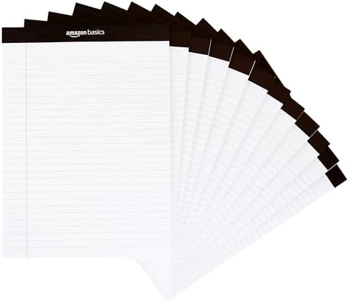 Amazon Basics Wide Ruled Lined Writing Note Pad, 8.5 inch