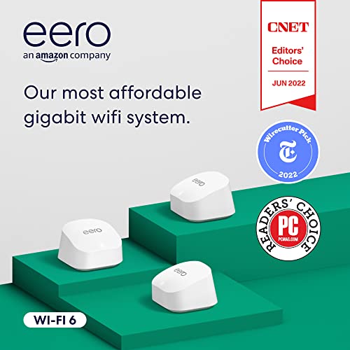 Amazon eero 6+ mesh Wi-Fi router | 1.0 Gbps Ethernet