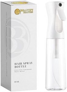 BeautifyBeauties Spray Bottle For Hair – Continuous Mister Spray Bottle for Hairstyling, Cleaning, Plants, Pets, Barbers, Salons, Essential Oil Scents (10.1 Ounce)