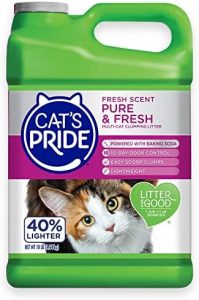 Cat’s Pride Premium Lightweight Clumping Litter: Pure & Fresh – Up to 10 Days of Powerful Odor Control – Multi-Cat, Scented, 10 Pounds
