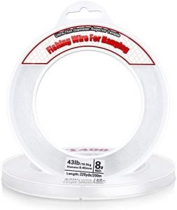 Clear Fishing Wire, Acejoz 656FT Fishing Line Clear Invisible Hanging Wire Strong Nylon String Supports 40 Pounds for Balloon Garland Hanging Decorations