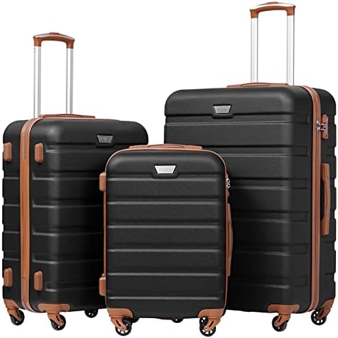 Coolife Luggage 3 Piece Set Suitcase Spinner Hardshell Lightweight TSA