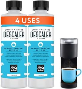 Descaler (2 Pack, 2 Uses Per Bottle) – Made in the USA – Universal Descaling Solution for Keurig, Nespresso, Delonghi and All Single Use Coffee and Espresso Machines