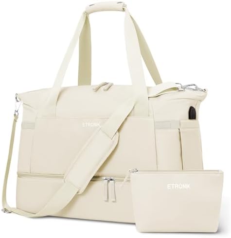 ETRONIK Gym Bag for Women, Travel Duffel Bag with USB