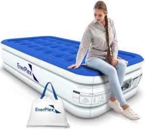 EnerPlex Air Mattress with Built-in Pump – Double Height Inflatable Mattress for Camping, Home & Portable Travel – Durable Blow Up Bed with Dual Pump – Easy to Inflate/Quick Set UP