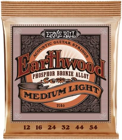 Ernie Ball Earthwood Medium Light Phosphor Bronze Acoustic Guitar Strings,