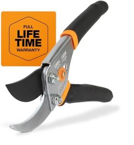 Fiskars Bypass Pruning Shears 5/8” Garden Clippers – Plant Cutting Scissors with Sharp Precision-Ground Steel Blade