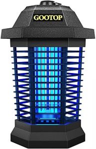 GOOTOP Bug Zapper Outdoor Electric, Mosquito Zapper, Fly Traps, Fly Zapper, Mosquito Killer, 3 Prong Plug, 90-130V, ABS Plastic Outer (Black)