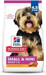 Hill’s Science Diet Dry Dog Food, Adult, Small & Mini Breed, Chicken Meal & Rice, 4.5 lb. Bag