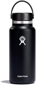 Hydro Flask Stainless Steel Wide Mouth Water Bottle with Flex Cap and Double-Wall Vacuum Insulation
