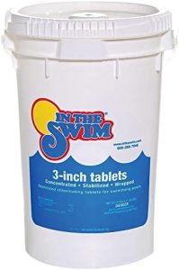 In The Swim 3 Inch Stabilized Chlorine Tablets for Sanitizing Swimming Pools – Individually Wrapped, Slow Dissolving – 90% Available Chlorine – Tri-Chlor – 50 Pounds