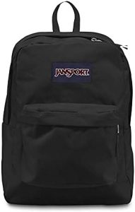 JanSport SuperBreak One Backpacks, Black – Durable, Lightweight Bookbag with 1 Main Compartment, Front Utility Pocket with Built-in Organizer – Premium Backpack