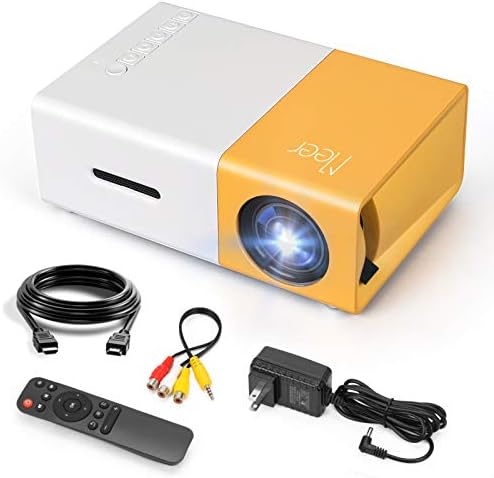Meer Mini Projector,Portable Movie Projector,Smart Home Projector,Neat Projector for iOS,Android,Windows,PS5,Laptop,TV-Stick,Compatible