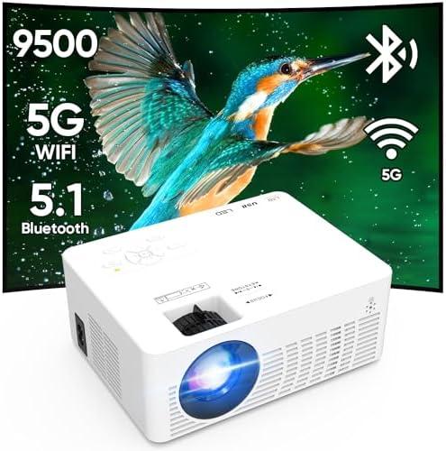 Mini Projector, 2023 Projector with WiFi and Bluetooth, Movie Projector,