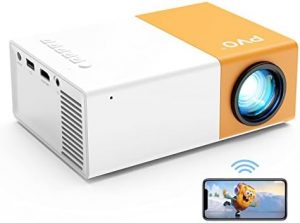 Mini Projector, PVO WiFi Projector Support 1080P 200″ Portable Movie Projector, Phone Can Connect to Movie Wirelessly, Compatible with Smartphone/ Tablet/ Laptop/ TV Stick/ USB Drive