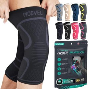 Modvel ELITE Knee Brace for Women & Men – 2 Pack Knee Braces for Running Knee Pain, Compression Sleeve Knee Support, Workout Sports Brace for Meniscus Tear ACL & Arthritis Pain Relief, Knee Pads