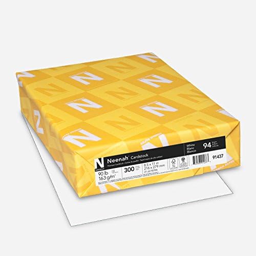 Neenah Index Cardstock, 8.5" x 11", 90 lb/163 gsm, White,