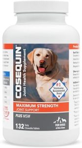 Nutramax Laboratories Cosequin Maximum Strength Joint Health Supplement for Dogs – With Glucosamine, Chondroitin, and MSM, 132 Chewable Tablets