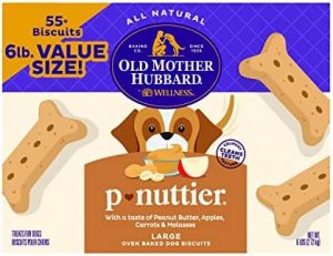 Old Mother Hubbard by Wellness Classic P-Nuttier Value Box Natural Dog Treats, Crunchy Oven-Baked Biscuits, Ideal for Training, Large Size, 6 pound box