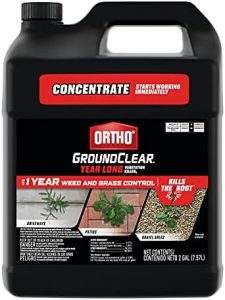 Ortho GroundClear Year Long Vegetation Killer1 – Concentrate, Visible Results in 3 Hours, Kills Weeds and Grasses to the Root When Used as Directed, Up to 1 Year of Weed and Grass Control, 2 gal.