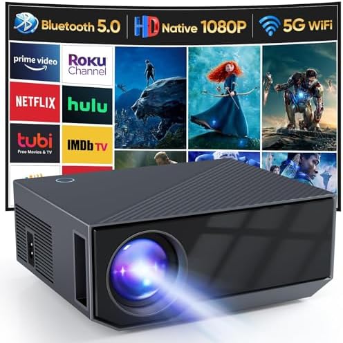 Projector with WIFI and Bluetooth, 15000L Portable Outdoor Movie Projector
