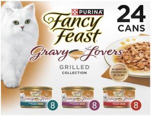 Purina Fancy Feast Gravy Lovers Poultry and Beef Gourmet Wet Cat Food Variety Pack – (Pack of 24) 3 oz. Cans