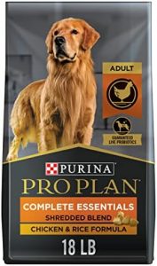Purina Pro Plan High Protein Dog Food With Probiotics for Dogs, Shredded Blend Chicken & Rice Formula – 18 lb. Bag