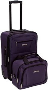 Rockland Fashion Expandable Softside Upright Luggage Set, Purple, 2-Piece (14/19)