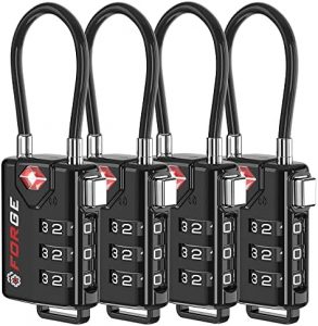 TSA Approved Cable Luggage Locks, Re-settable Combination with Alloy Body