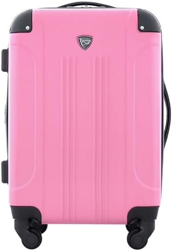 Travelers Club Chicago Hardside Expandable Spinner Luggages, Hot Pink, 20"