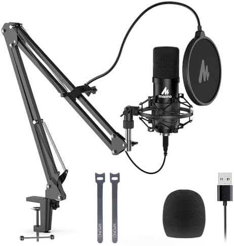 USB Microphone, MAONO 192KHZ/24Bit Plug & Play PC Computer Podcast