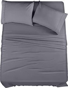 Utopia Bedding Queen Bed Sheets Set – 4 Piece Bedding – Brushed Microfiber – Shrinkage and Fade Resistant – Easy Care (Queen, Grey)