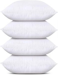 Utopia Bedding Throw Pillows (Set of 4, White), 18 x 18 Inches Pillows for Sofa, Bed and Couch Decorative Stuffer Pillows