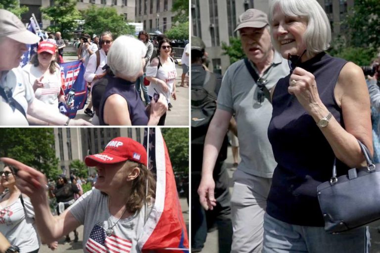 British couple verbally attacked outside Trump trial.