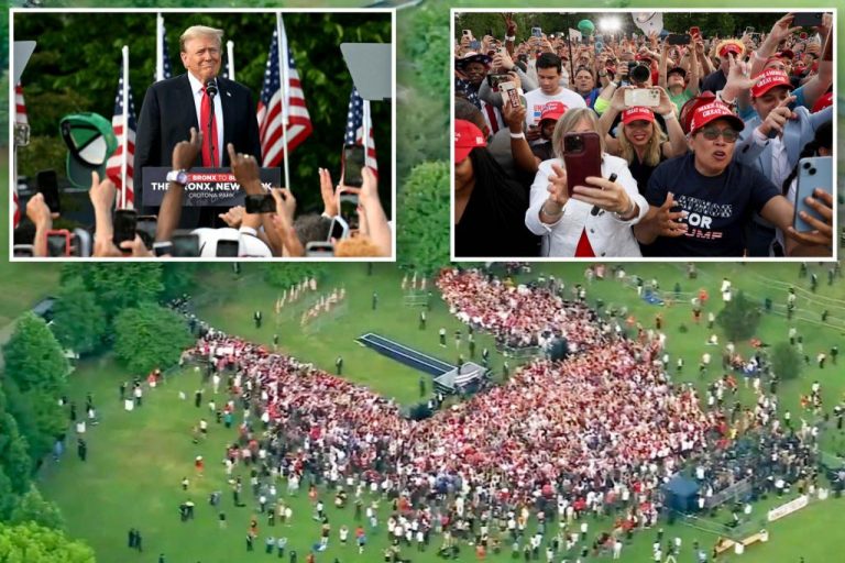 Law-enforcement sources say 8,000 to 10,000 people attended Trump rally in Bronx.