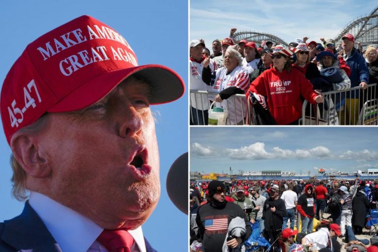 Many people gather at Jersey Shore rally as Trump focuses on New Jersey.