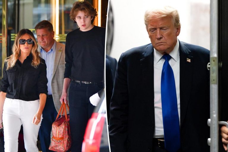 Melania Trump and Barron return to Trump Tower after guilty verdict.