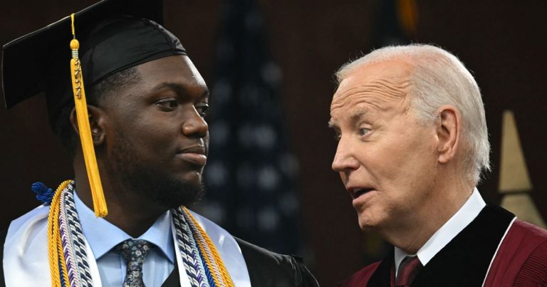 Morehouse Valedictorian asks for Gaza peace with Biden nearby.