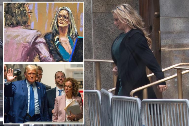 Stormy Daniels fights with former president’s lawyer during Trump ‘hush money’ trial.