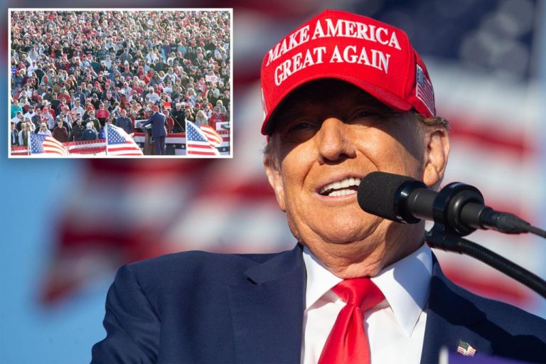 Trump calls Biden a ‘total moron’ in front of 100,000 people at New Jersey rally.
