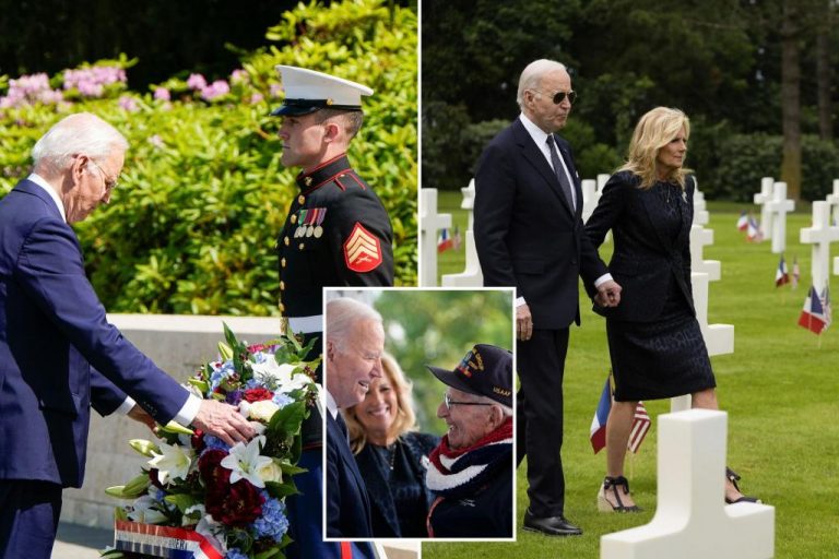 Biden honors US war dead at end of French D-Day visit, contrasting with Trump.