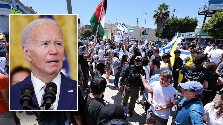 Biden upset by violence at LA synagogue, DOJ unsure about charges.