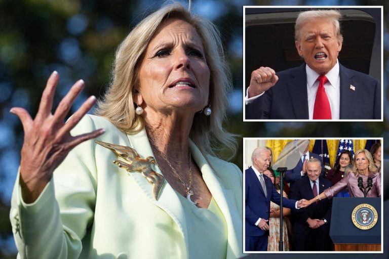 Jill Biden warns Trump could become a dictator on first day as President during Virginia visit before debate.