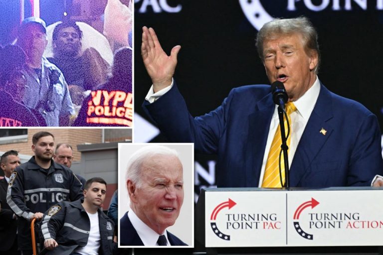 Trump says Biden is responsible for migrant accused of shooting NYPD cops.