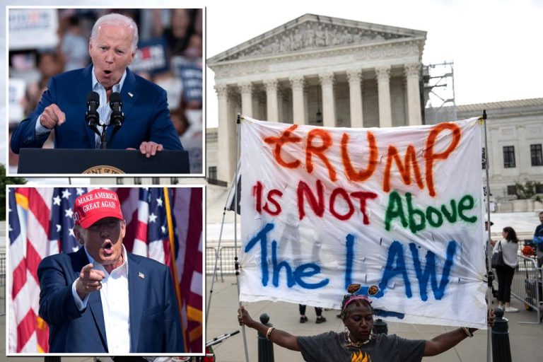 Biden’s team criticizes Supreme Court ruling on Trump’s immunity for potentially leading to dictatorship.