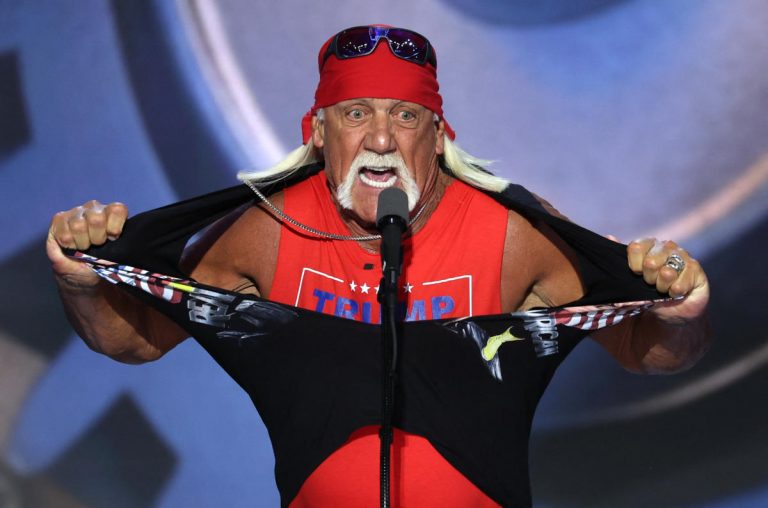 Hulk Hogan tears shirt at Republican National Convention, supports Trump.
